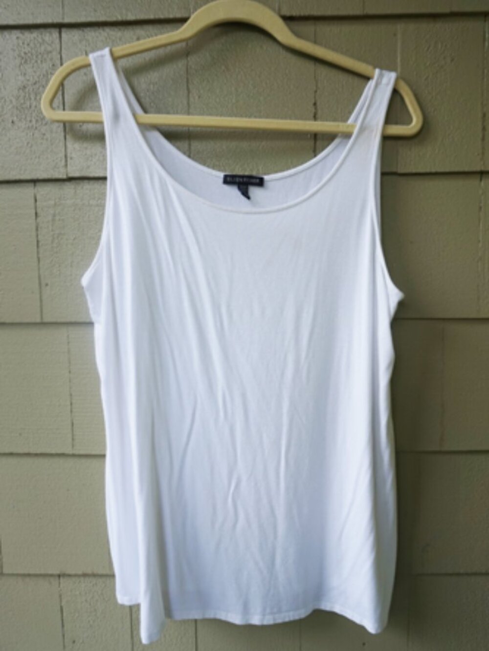 Eileen Fisher White Sleeveless Tshirt Top Size L